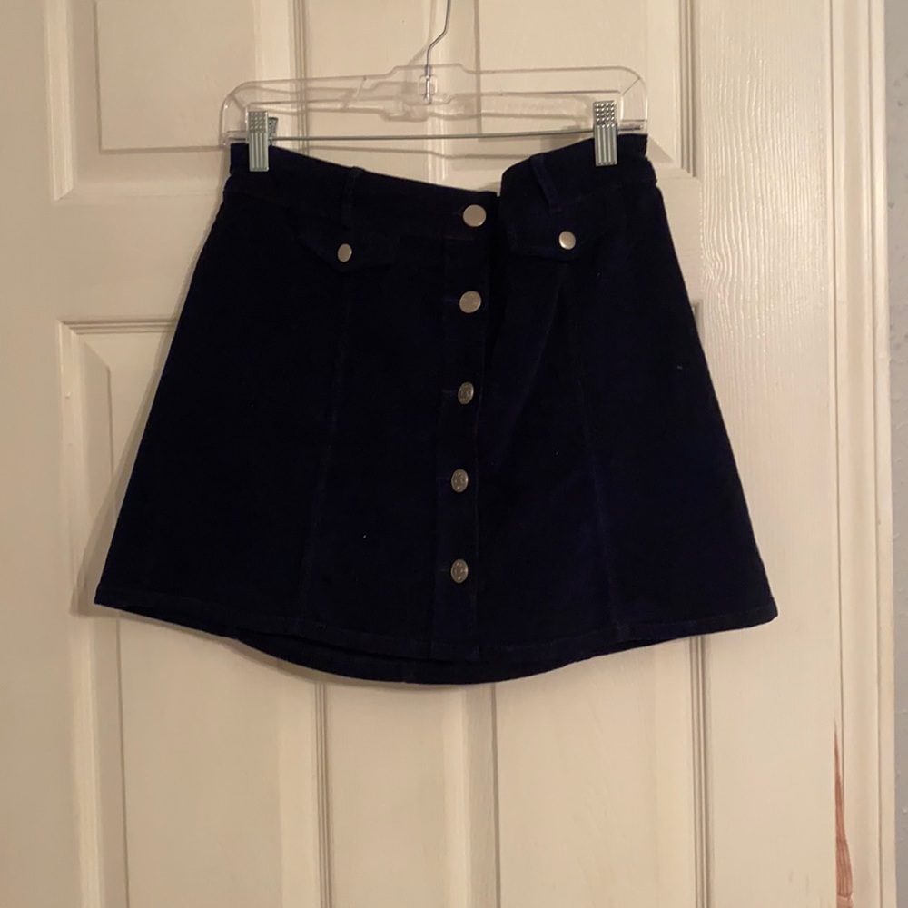 Urban Outfitters Navy corduroy mini skirt